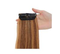 Extensions de cheveux à clipser: cheveux humains courts, for femmes aux cheveux clairsemés, for plus de volume Wear and Go(Medium Brown+Dark Blonde,30cm)