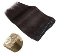 Extensions de cheveux à clipser, cheveux humains, une seule pièce, extensions de cheveux à clipser avec ligne de poisson invisible pour femmes, cheveux raides 100G(#1B,16INCH/40cm)
