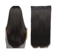 Extensions de cheveux à clipser, cheveux naturels, double trame noire naturelle, cheveux lisses et doux, avec 5 clips, une pièce Wear and Go(30inch)