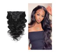 Extensions de cheveux à clipser Extensions de cheveux brésiliens à clips, 8 pièces, cheveux humains, 8 à 26 pouces, 8A, Remy, for femmes noires, avec 20 clips, 120g Clip d'extensions de cheveux humain