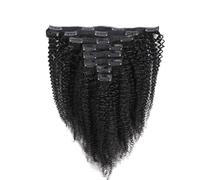 Extensions de cheveux à clipser Extensions de cheveux humains à clipser 30,5 à 55,9 cm - Extensions de cheveux humains bouclés Jerry - for femmes noires - Couleur noire naturelle - 100% cheveux brési
