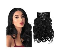 Extensions de cheveux à clipser Extensions de cheveux humains à clipser Extensions synthétiques ondulées naturelles 22 pouces Double trame avec 16 clips solides par paquet 120 g/ensemble 6 pièces/lot