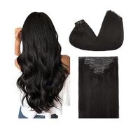 Extensions de cheveux à clipser Extensions de cheveux sans couture Cheveux humains Clip noir dans les extensions de cheveux Double PU Trame Invisible Straight Natural Remy Clip on Human Hair Extension