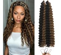 Extensions de Cheveux à Crochet en Noeuds Miracles Séparés Préalablement - Ondulation Profonde - 40,64 cm