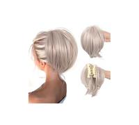 Extensions de cheveux à pince courte en queue de cheval, chignon décoiffé à faire soi-même for femmes, postiches synthétiques Look élégant chic(4503)