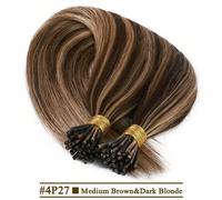 Extensions de cheveux à pointe I droite, extensions de cheveux naturels humains réels à fusion, ensemble de capsules de kératine, couleur marron blond, 30g/paquet Cheveux humains