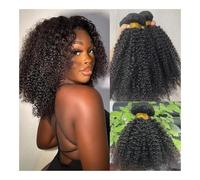 Extensions de cheveux afro bouclés brésiliens 1/3, mèches de 20 à 61 cm, tissages de cheveux humains bouclés for femmes Quick Weave(12inchX1pc)