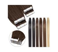 Extensions de cheveux avec bande adhésive Extensions de cheveux humains à bande adhésive, 20 pièces, 50 g, extrémités épaisses, bandes droites sans couture, extensions de cheveux invisibles Remy for f