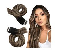 Extensions de cheveux avec bande adhésive Extensions de cheveux humains Balayage Tape in Ombre Off Black to Brown Mix avec Blonde Real Hair Extensions Tape in Remy Hair Extensions Glue in #1B/3/27 Ban