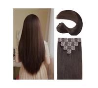 Extensions de cheveux avec clip pour cheveux humains, 8 pièces, dentelle droite, extension for Remy n ° 2, marron foncé, 240 g (26inches)