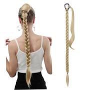 Extensions de cheveux blonds 32 pouces extension de queue cheval blonde droite avec cravate cheveux Soft Synthetic Hairceces for Women Earning Daily Wear Extensions