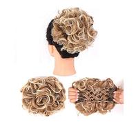Extensions de cheveux bouclés et désordonnés - Chignons chignons faciles à étirer - Peignes à clipser - Extensions de queue de cheval pour femme - Chignons naturels (couleur : Q8-27T613)