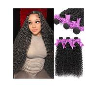 Extensions de cheveux brésiliens bouclés de 10 à 32 pouces, cheveux humains ondulés, couleur naturelle(28 28 28)