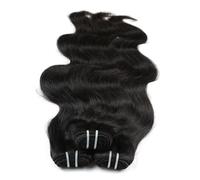 Extensions de cheveux brésiliens naturels Body Wave 15A, lot de 3, couleur naturelle, for femmes noires Wear and Go(14inch)