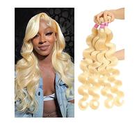 Extensions de Cheveux Bundles de cheveux humains blonds 613 Bundles de vague de corps Bundles de tissage de cheveux brésiliens Remy Extensions de cheveux humains Extension de Queue(40 40 40)