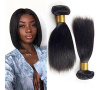 Extensions De Cheveux Bundles droits 100% Bundles de cheveux humains non transformés Cheveux vierges 3 Bundles Extensions de cheveux à armure droite brésilienne courte, Blacka naturel Tissage Cheveux(