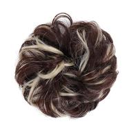 Extensions de cheveux chignon désordonné pour femme - Postiche synthétique ondulé bouclé avec élastique - Chouchou en forme de beignet pour femmes et filles (couleur : 6)