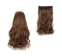 Extensions de cheveux Clip dans l'extension de cheveux synthétiques longs ondulés Fil invisible Pas de clips dans les extensions de cheveux Secret Fish Line One Piece Extensions Postiches Cheveux morc