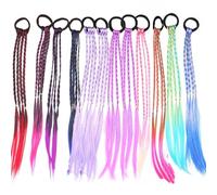 Extensions de Cheveux Colorés, 12 Pièces Rajout Cheveux Tresse Extension Cheveux Twist Tresse de Couleur avec Cordon Élastique, pour Femmes Filles Party Festival Cosplay Dressup Party