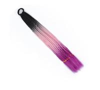 Extensions de cheveux colorés de 24 pouces, queue de cheval tressée, perruques tressées avec élastiques, postiches synthétiques Wear and Go(C3)