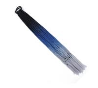 Extensions de cheveux colorés de 24 pouces, queue de cheval tressée, perruques tressées avec élastiques, postiches synthétiques Wear and Go(C20)