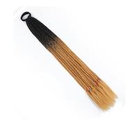 Extensions de cheveux colorés de 24 pouces, queue de cheval tressée, perruques tressées avec élastiques, postiches synthétiques Wear and Go(B32)