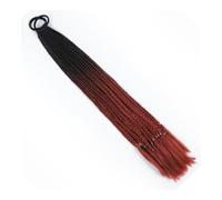 Extensions de cheveux colorés de 24 pouces, queue de cheval tressée, perruques tressées avec élastiques, postiches synthétiques Wear and Go(B31)