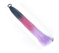 Extensions de cheveux colorés de 24 pouces, queue de cheval tressée, perruques tressées avec élastiques, postiches synthétiques Installation et enlèvement faciles(C22)