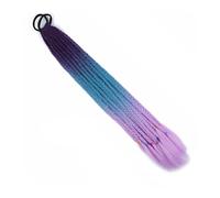 Extensions de cheveux colorés de 24 pouces, queue de cheval tressée, perruques tressées avec élastiques, postiches synthétiques Wear and Go(C26)