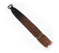 Extensions de cheveux colorés de 24 pouces, queue de cheval tressée, perruques tressées avec élastiques, postiches synthétiques Wear and Go(B29)