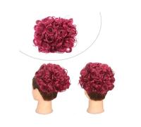 Extensions de cheveux courts et bouclés en chignon, faciles à étirer, chouchous, peignes, clips, queue de cheval(Burg)