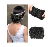 Extensions de cheveux courts et bouclés en chignon, faciles à étirer, chouchous, peignes, clips, queue de cheval(2)