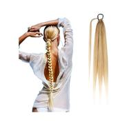 Extensions de cheveux de queue de cheval tressées synthétiques de 26 pouces for les femmes queue de poney tressée avec cravate de cheveux Pour un usage quotidien(Dark Blonde+Bleach Blonde)