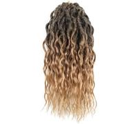 Extensions de cheveux Dreadlock, Extensions de cheveux, avec extrémités bouclées, tresses synthétiques pré-bouclées ondulées, Faux Crochet Locs longs Dreadlocks(T1B27,24inches#6Pcs/Lot)