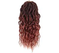 Extensions de cheveux Dreadlock, Extensions de cheveux, avec extrémités bouclées, tresses synthétiques pré-bouclées ondulées, Faux Crochet Locs longs Dreadlocks(T1B350,16inches#3Pcs/Lot)