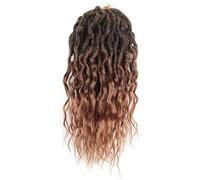 Extensions de cheveux Dreadlock, Extensions de cheveux, avec extrémités bouclées, tresses synthétiques pré-bouclées ondulées, Faux Crochet Locs longs Dreadlocks(T1B30,24inches#1Pcs/Lot)