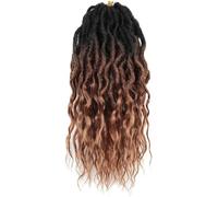 Extensions de cheveux Dreadlock, Extensions de cheveux, avec extrémités bouclées, tresses synthétiques pré-bouclées ondulées, Faux Crochet Locs longs Dreadlocks(P1B30,24inches#3Pcs/Lot)