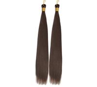 Extensions de cheveux Dreadlock, extensions de cheveux, cheveux longs et raides en vrac, cheveux naturels synthétiques de 22 pouces for tresses brunes blondes, extensions de cheveux tressés droits(#4,