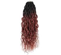 Extensions de cheveux Dreadlock, extensions de cheveux, faux avec extrémités bouclées ondulées Queen pré-bouclées synthétiques ombrées Extensions de cheveux Afro Dreadlocks(OT350,24inches#3Pcs/Lot)