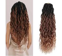 Extensions de cheveux Dreadlock, extensions de cheveux, faux avec extrémités bouclées ondulées Queen pré-bouclées synthétiques ombrées Extensions de cheveux Afro Dreadlocks(OT30,24inches#9Pcs/Lot)