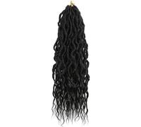 Extensions de cheveux Dreadlock, extensions de cheveux, faux avec extrémités bouclées ondulées Queen pré-bouclées synthétiques ombrées Extensions de cheveux Afro Dreadlocks(#1B,16inches#3Pcs/Lot)