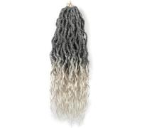 Extensions de cheveux Dreadlock, extensions de cheveux, faux avec extrémités bouclées ondulées Queen pré-bouclées synthétiques ombrées Extensions de cheveux Afro Dreadlocks(Tgray9,24inches#1Pcs/Lot)