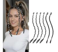 Extensions de cheveux Dreadlocks à clipser, 50 cm, fibre synthétique haute température, lot de 6, mèches blondes, marron noir, pose facile pour un style rapide