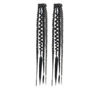 Extensions de cheveux dreadlocks élastiques, 50 cm, multicolores, hippie, à extrémité unique, dreadlocks, synthétiques, faites à la main, noires