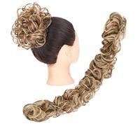 Extensions de cheveux en désordre pour chignons ébouriffés, chignons moelleux, queue de cheval, chouchou ondulé, chignons en forme de donut pour femmes et enfants, vrais cheveux humains (couleur