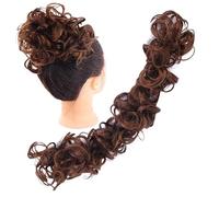 Extensions de cheveux en désordre pour chignons ébouriffés, chignons moelleux, queue de cheval, chouchou ondulé, chignons en forme de donut pour femmes et enfants, vrais cheveux humains (couleur