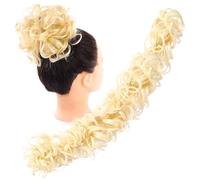 Extensions de cheveux en désordre pour chignons ébouriffés, chignons moelleux, queue de cheval, chouchou ondulé, chignons en forme de donut pour femmes et enfants, vrais cheveux humains (couleur