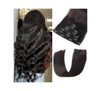 Extensions de cheveux Extension pour cheveux avec clip #1B Double trame 120 g 8 pièces Cheveux humains vrais lisses et épais 16-26 pouces(16 inches)