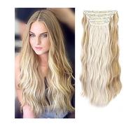 Extensions de cheveux Extensions de Cheveux, 4PCS Clip dans les Extensions de Cheveux Bouclés Ondulés Épais Pleine Tête Clip dans les Extensions Synthétiques Longs Naturels Noir Postiches for Femmes F