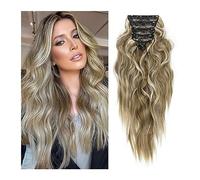 Extensions de cheveux Extensions de cheveux 6 pièces/ensemble pince à cheveux synthétiques en longs postiches épais ondulés 22 pouces Extensions de cheveux synthétiques postiches Ombre for femmes Exte